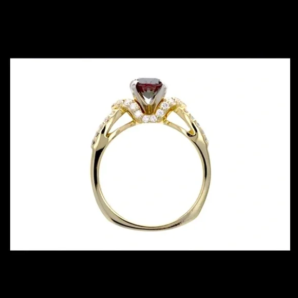🌹FINAL PRICE REDUCTION $2000🌹 GIA CERTIFIED ALEXANDRITE AND DIAMOND RING - Picture 3 of 16